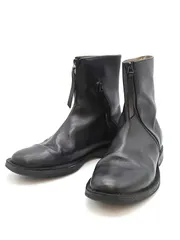 Yohji Yamamoto POUR HOMME×CHEREVICHKIOTVICHKI ヨウジヤマモトプールオム×シェレヴィッキオヴィッキ 23AW CURVED ZIP BOOTS カーブドジップレザーブーツ ブラック 43のサムネイル
