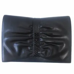 ジュンアシダ jun ashida 2WAY ショルダーバッグ クラッチバッグ フラップ レザー 黒 ブラック 0807 ■GY99のサムネイル