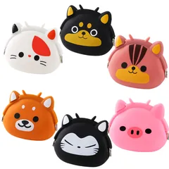 アニマルシリコンがまぐちミニ財布　財布　シリコン　かわいい　猫　犬　動物　アニマル　ぶた　リス　ファッション財布　小銭入れ　スリム財布　コインケース　防水　レディース
