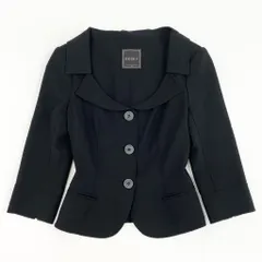 22d6 《美品》 FOXEY フォクシー ダブルフェイスジャケット テーラードジャケット ブレザー サイズ38 ブラック レディース 日本製のサムネイル