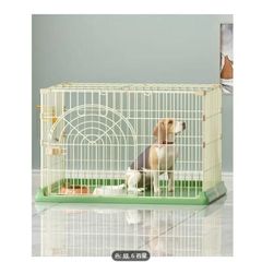 ピンクの多段階インテリアキャットヴィラ - 広々とした鉄製ケージ、パーチ＆プレイエリア付き 家猫用リラクゼーションスペース｜デコレーテ