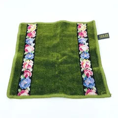 フェイラー　FEILER ハンカチ　ハンドタオル　花　フラワー　グリーン系　緑　コットン