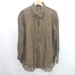 ◇ ⊂ JEANASIS ジーナシス 通気性良好 長袖 シアーシャツ サイズF ブラウン系 メンズ E  【1507280000731】