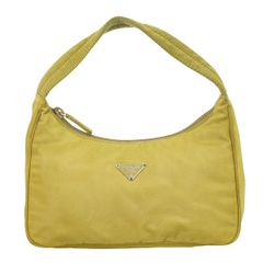 本物 プラダ PRADA ナイロン ハンドバッグ ポーチ ベージュ バッグ 中古 【フォロー割】
