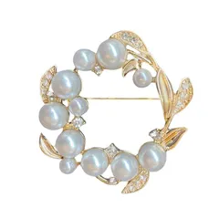 【人気商品】大人っぽい ラインストーン ママ ラウンド型 スーツ サークル パーティドレス きれいめ キルトピン 上品 結婚式 プレゼント 卒業式 ゴールド 入学式 女性 入園式 レディース 卒園式 おしゃれ ジャケット ピン フォーマル パール ギフト ブロ