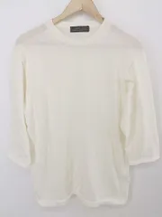 ◇ nano universe ナノ ユニバース 長袖 ニット セーター サイズ縦L 横M ホワイト メンズ P  【1211050000868】