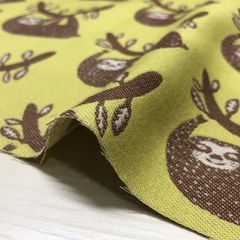 エモエモ　コットンジャガード ナマケモノ　イエロー　50ｃｍカットクロス