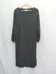 ◇ Θ pattern torso antiqua アンティカ 無地 長袖 膝下丈 ワンピース サイズF ブラック系 レディース E  【1504210000755】