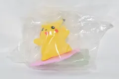 内袋未開封品 なみのりピカチュウ 台座ピンク&クリア 指人形 ポケモンキッズ ソフビ人形 フィギュア ポケモン ピカチュウ 波乗りピカチュウ