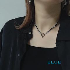 blue×black bijou necklace