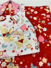 ≪花ラブリ≫☆現品限り☆　新品　七五三　女の子　３歳　お節句　お正月　被布　三歳女児被布 プーさん　ディズニー　N415000