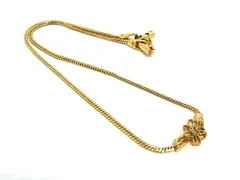 ■美品■ NINA RICCI ニナリッチ ロゴモチーフ フラワー 花 ネックレス ペンダント アクセサリー レディース ゴールド系 DJ0747