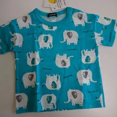 343 80cm moujonjon ムージョンジョン 日本製 象柄半袖Tシャツ   新品