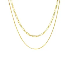 【特価セール】[Moonstan] ネックレス レディース メンズ 人気 チェーンネックレス 金属アレルギー対応 2連 サージカルステンレス 2本セット ゴールド シルバー 3way