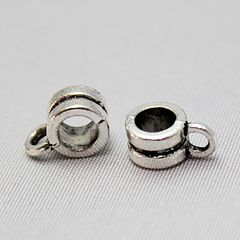 【5個パック】カン付き 銀古美 円柱型 スペーサー [縦8.7mm×横6mm×幅4mm] sgy-898-a-5p