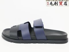 エルメス HERMES シプレ レザー サイズ 40 （26ｃｍ） バイカラー ブラック ネイビー 未使用 サンダル 靴
