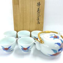 真作保証 12代 今泉今右衛門 錦桃絵茶器 人間国宝 (井上萬二) 茶道具