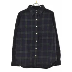 【UNITEDARROWSSTYLEforLIVING】ブラックウォッチ ウールコットンネル長袖シャツ