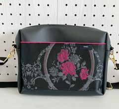 ハンドメイド＊ミディアムショルダー ジャガード グレー薔薇(936)