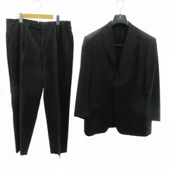 1円～コルネリアーニ【未使用】軽量 通年可能 2Bスーツ 48 黒 綾織 無地 イタリア製 ウールSUPER130'S 17.25micron 定価30万 ダークグレー CORNELIANI 中古（スーツ｜スーツ・セットアップ）：メンズ