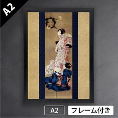 葛飾応為「蝶々を舞う二人の美女」 葛飾北斎の娘 光の応為