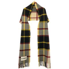 JIL SANDER＋ ジルサンダープラス 20AW チェックフリンジマフラー JPPR903002 ミックス U
