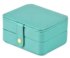 ティファニーブルー2 SANSREPONSE ジュエリーボックス 小型 ミニ ジュエリーポーチ 宝石箱 持ち運び 携帯 ピアス ネックレス リング アクセサリー収納 指輪置き ジュエリーバッグ 鏡付き 旅行用 小物入れ ミラー付き コンパクト (ティファニーブ