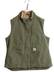 希少 カーハート ダックベスト made in USA モスグリーン Carhartt カーハート ダックベスト モスグリーン V02MOS USA製