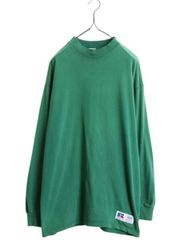 【お得なクーポン配布中!】 90s USA製 ラッセル モックネック 無地 長袖 Tシャツ 古着 メンズ L オールド ロンT ブランク ヘビーウェイト ロングスリーブ カットソー