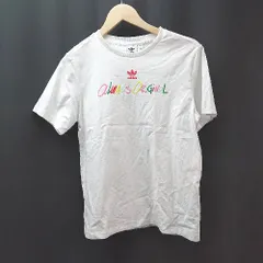 ◇ adidas ブランドロゴ カジュアル ラウンドネック シンプル 半袖 Tシャツ サイズM ホワイト レディース E  【1310050016272】