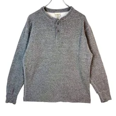 カナダ製エルエルビーンL.L.Beanヘンリーネック長袖Tシャツトレーナースウェットコットンウール灰色グレー無地シンプルノームコアvintageヴィンテージ50702