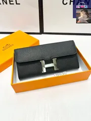【本日限定特価】エルメス クロスレザー ウォレット 19×10cm 高品質レザー 専用ボックス付き[本日特価|新品未使用品]