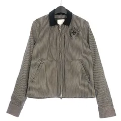 クロムハーツ CHROME HEARTS STREET MEAT STRPD DNM ヒッコリー デニムワークジャケット ブルゾン S ネイビー/ベージュ 国内正規のサムネイル