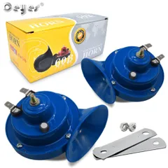 2個セット カタツムリホーン クラクション 大音量 120db バイクホーン 12V対応 ブルー サウンド ABS 防水 汎用 高音 低音 トラック t514