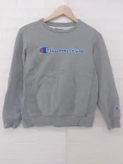 ◇ Champion チャンピオン 裏起毛 ロゴ刺繍 長袖 トレーナー サイズL グレー レディース P  【1308040007911】