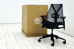 【未開封未使用品】 ハーマンミラー セイルチェア ミドルバック 中古 Herman Miller 中古オフィス家具 フルアジャスタブルアーム ランバーサポート ブラック 【A000003077】