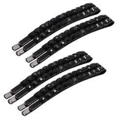 (ブラック、8本) アップヘアー まとめ髪 髪留め 髪飾り 大人可愛い ヘアピン ラインストーン シンプル Kyoto_Inside