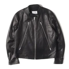 【新品同様】Maison Margiela メゾン マルジェラ ジャケット サイズ:50 / 22SS 八の字 ラムレザー シングル ライダース ジャケット (5zip Leather Jacket S50AM0489 SY1460) / ブラック【中古】のサムネイル