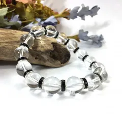 パワーストーン　ブレスレット　水晶　12mm 天然石ブレス （ブラック）メンズ・レディース　男性・女性　数珠ブレス　開運 [k]