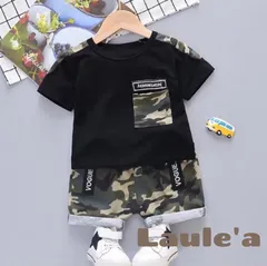 【新品】即納 キッズ セットアップ 子供服 上下セット迷彩のサムネイル