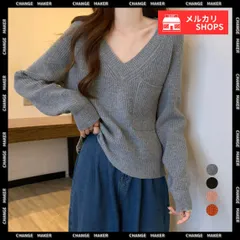 Vネック ニットトップス 胸ポケット 韓国風 ニットセーター レディース カジュアル ニットソー 着回し ラグランスリーブ ニット プルオーバー ショート丈 ニットウェア ベーシック 春秋冬 ニットソー 無地 シンプル きれいめ CH85YN-900426