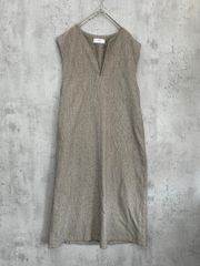 美品 SLOBE IENA スローブイエナ 22040912307040 ヘリンボーンキーネック ワンピース ベージュ  ■■◎レディース