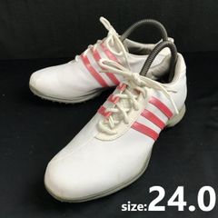 ゴルフシューズ adidas 24 ホワイト/ピンク - メルカリ