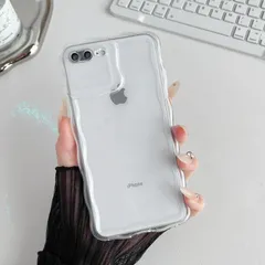 【人気商品】ZTOFERA iPhone 7 Plus/8 Plusケース用、クリア可愛いうねうね波状フレームデザイン携帯ケース、ソフトTPU軽量アンチ黄変衝撃電話ケースiPhone 7 Plus/8 Plus用、透明な
