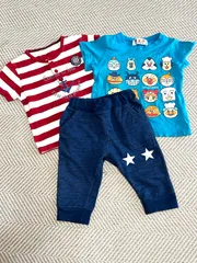 kidキッズ90サイズ男の子女の子Ｔシャツ、ハーフパンツ3点セット