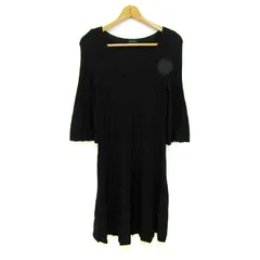 エポカ ニットワンピース トップス 長袖 リブ 日本製 レディース ITL40サイズ ブラック EPOCA 【中古】