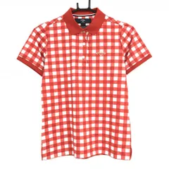 ★SALE価格★【超美品】キャロウェイ 半袖ポロシャツ レッド×白 チェック ロゴ刺しゅう レディース M ゴルフウェア Callaway