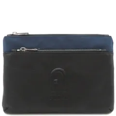 フルラ FURLA ショルダーバッグ メン アーバンエクストラ ラージ ナイロン カーフスキン ブラック×ネイビー シルバー金具 黒 紺  ME00060BX03201800S 【保存袋】【中古】のサムネイル