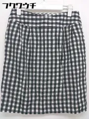 ◇ green label relaxing UNITED ARROWS ギンガムチェック ミニ スカート サイズ38 ブラック ホワイト レディース 【中古】 【1105170001624】