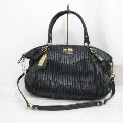 コーチ COACH 16264 マディソンギャザー 2WAY ショルダー ハンド バッグ レザー 黒 ブラック 裏地付き